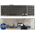 Клавиатура для ноутбука Sony Vaio VPC-F11 VPC-F12 VPC-F13 черная с серой рамкой, с подсветкой