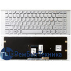 Клавиатура для ноутбука Sony Vaio VPC-EA белая c белой рамкой