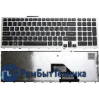 Клавиатура для ноутбука Sony Vaio VPC-F11 VPC-F12 VPC-F13 VPC-F11M1EH черная с серебристой рамкой