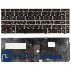 Клавиатура для ноутбука Lenovo IdeaPad Z470 G470AH G470GH Z370 черная с коричневой рамкой