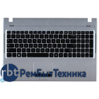 Клавиатура для ноутбука Samsung Q530 топ-панель серебристая