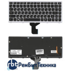 Клавиатура для ноутбука Lenovo IdeaPad Z400 черная с серой рамкой (подсветка)