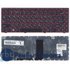Клавиатура для ноутбука Lenovo V380 черная с красной рамкой