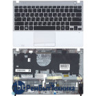Клавиатура для ноутбука Samsung NP350U2B топкейс черная, серебристый корпус