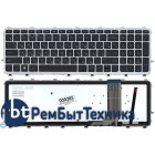 Клавиатура для ноутбука HP Envy 15-j000 черная с серебристой рамкой с подсветкой