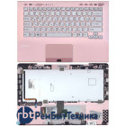 Клавиатура для ноутбука Sony Vaio VPC-SB VPC-SD розовая топ-панель (fingerprint reader)