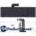 Клавиатура для ноутбука Dell Inspiron 17R N7110 черная с рамкой с подсветкой