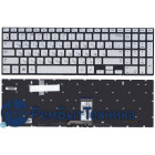 Клавиатура для ноутбука Samsung NP770Z5E NP880Z5E серебристая с подсветкой без рамки