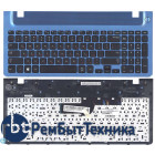 Клавиатура для ноутбука Samsung 355V5C 350V5C NP355V5C NP355V5C-A01 BA75-04093C черная рамка синяя