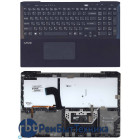 Клавиатура для ноутбука Sony Vaio SVS15 черная с подсветкой  топ-панель