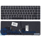Клавиатура для ноутбука HP EliteBook 745 G3 черная с серой рамкой с указателем