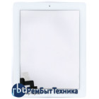 Сенсорное стекло (тачскрин) для iPad 2 белое с кнопкой