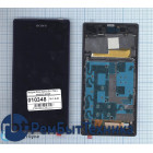 Модуль (Матрица, экран, дисплей + тачскрин) Sony Xperia Z1 черный с фиолетовой рамкой