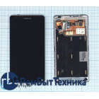 Модуль (Матрица, экран, дисплей + тачскрин) Nokia N9 черный с рамкой