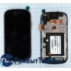 Модуль (Матрица, экран, дисплей + тачскрин) Samsung Nexus S I9020 черный с рамкой