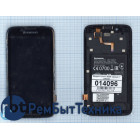 Модуль (Матрица, экран, дисплей + тачскрин) Lenovo A328 черный с рамкой