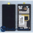 Модуль (Матрица, экран, дисплей + тачскрин) Sony Xperia Z5 Compact черный с рамкой