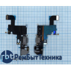 Шлейф разъема питания с аудио-разъемом для iPhone 6 серый