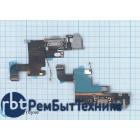 Шлейф разъема питания с аудио-разъемом для iPhone 6 черный