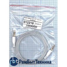 Аудио кабель Jack 3.5 - Jack 3.5, 1м (круглый кабель) белый
