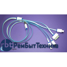 Кабель для зарядки USB (4-в-1)  (Apple 30pin, Apple Lightning 8Pin, USB Type-C, USB-Micro) 1m