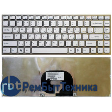 Клавиатура для ноутбука Sony Vaio VPC-Y series белая с серебристой рамкой