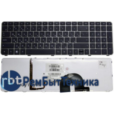 Клавиатура для ноутбука HP Envy 17 черная c бронзовой рамкой, с подсветкой