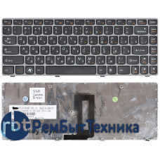 Клавиатура для ноутбука Lenovo Z450 Z460 Z460A Z460G черная с серой рамкой