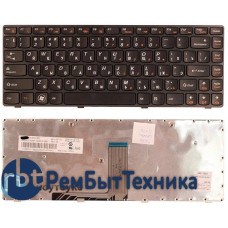 Клавиатура для ноутбука IBM Lenovo Ideapad B470 V470 черная с черной рамкой