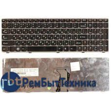 Клавиатура для ноутбука Lenovo IdeaPad Z560 Z565 G570 G770 черная с серой рамкой