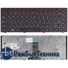 Клавиатура для ноутбука Lenovo IdeaPad V370 черная с красной рамкой