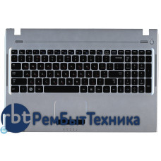 Клавиатура для ноутбука Samsung Q530 топ-панель серебристая