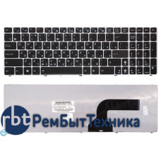 Клавиатура для ноутбука Asus K52 UL50 черная с серебристой рамкой Клавиатура для ноутбука Asus K52 UL50 черная с серебристой рамкой