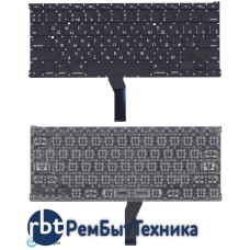 Клавиатура для ноутбука Apple A1369 2011+  черная с подсветкой, плоский ENTER