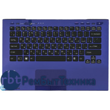 Клавиатура для ноутбука Sony Vaio VPC-SB VPC-SD синяя топ-панель