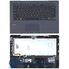 Клавиатура для ноутбука Sony Vaio VPC-SB VPC-SD черная топ-панель (for fingerprint reader)