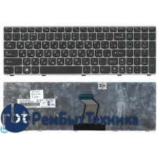 Клавиатура для ноутбука Lenovo Y570 черная с серой рамкой