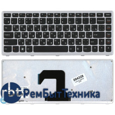 Клавиатура для ноутбука Lenovo IdeaPad U410 черная с серебристой рамкой Клавиатура для ноутбука Lenovo IdeaPad U410 черная с серебристой рамкой