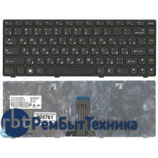 Клавиатура для ноутбука Lenovo Z380 черная с черной рамкой
