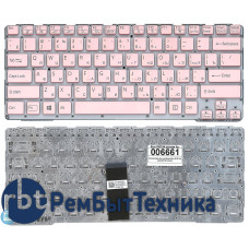Клавиатура для ноутбука Sony SVE14A розовая без рамки
