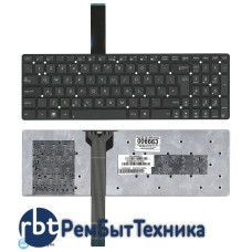 Клавиатура для ноутбука Asus K55 X501 K55XI черная без рамки (вертикальный Enter)