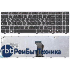 Клавиатура для ноутбука IBM Lenovo IdeaPad B570 B580 V570 Z570 Z575 B590 черная с серой рамкой