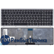 Клавиатура для ноутбука Lenovo Flex 15 черная с серой рамкой