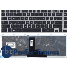 Клавиатура для ноутбука TOSHIBA M40T черная с серой рамкой и подсветкой