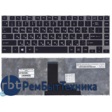 Клавиатура для ноутбука Toshiba L800 L830 черная с серой рамкой