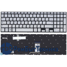 Клавиатура для ноутбука Samsung NP770Z5E NP880Z5E серебристая с подсветкой без рамки