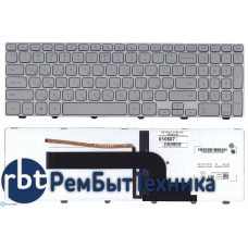 Клавиатура для ноутбука Dell Inspiron 15-7000 7537 серебристая с подсветкой