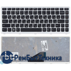 Клавиатура для ноутбука Lenovo IdeaPad U310 черная с белой рамкой