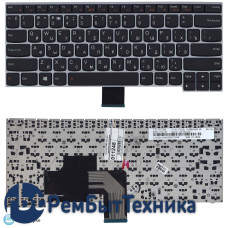 Клавиатура для ноутбука Lenovo V490 V490U V490UA черная с серебристой рамкой