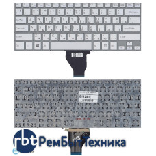 Клавиатура для ноутбука Sony Vaio Fit 14E серебристая без рамки Клавиатура для ноутбука Sony Vaio Fit 14E серебристая без рамки